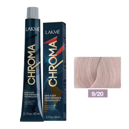 Крем-краска Lakme Chroma 9/20 светлый блондин фиолетовый, 60 мл