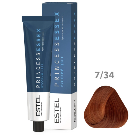 Крем-краска Estel Princess Essex 7/34 средне-русый золотисто-медный коньяк, 60 мл