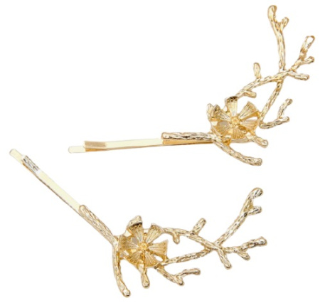 Набор невидимок для волос "Либерти" цветы на ветке, 7,5 см, 2 шт