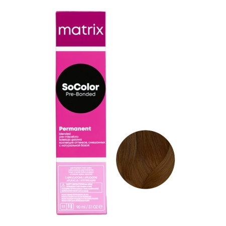 Краситель Matrix SoColor Pre-Bonded 6МG темный блонд мокка золотистый, 90 мл
