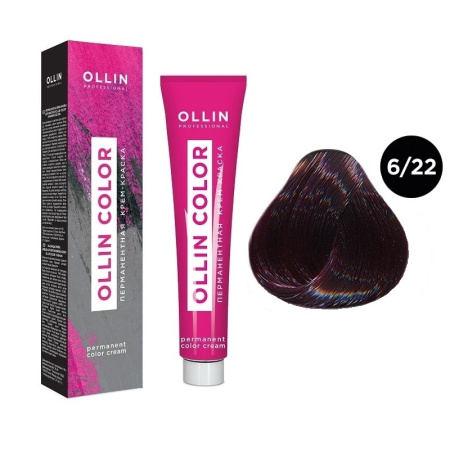 Перманентная крем-краска для волос Ollin Color 6/22 темно-русый фиолетовый, 100 мл