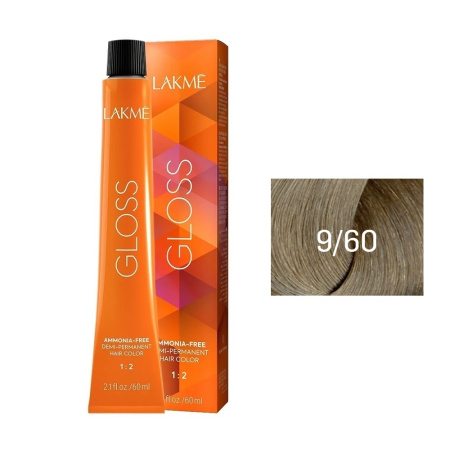 Крем-краска Lakme Gloss 9/60 очень светлый блондин коричнеый, 60 мл