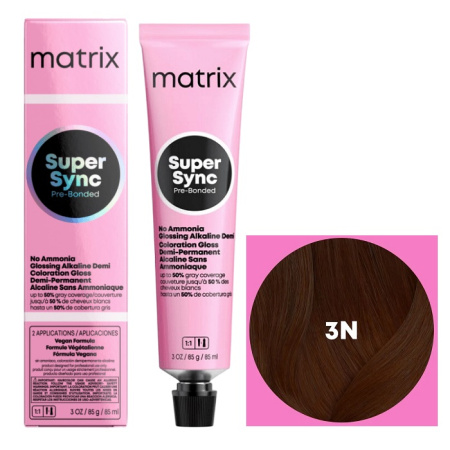 Краска для волос Matrix Super Sync Pre-Bonded 3N темный шатен натуральный, 90 мл