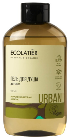 Гель для душа "Детокс" морские минералы и матча Ecolatier, 600 мл