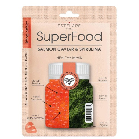 Institute Estelare Тканевая маска для лица SUPERFOOD Икра лосося и Спирулина, 25 г