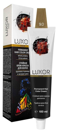 Перманентная крем-краска Luxor Professional 9.0 Очень светлый блондин натуральный, 100 мл									