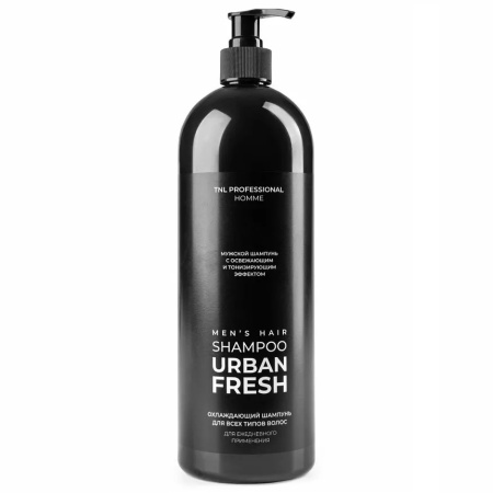 Мужской шампунь TNL Urban Fresh охлаждающий с дозатором, 1000 мл