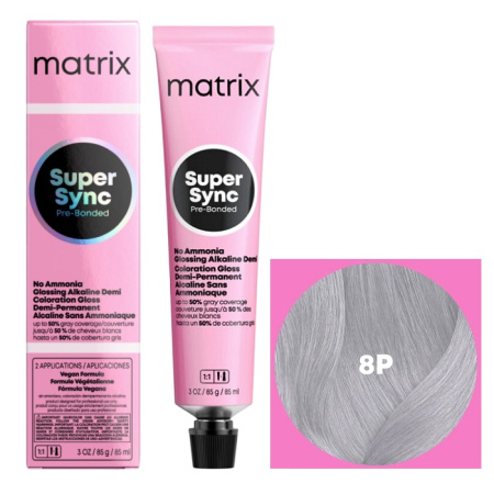 Краска для волос Matrix Super Sync Pre-Bonded 8P светлый блондин жемчужный, 90 мл