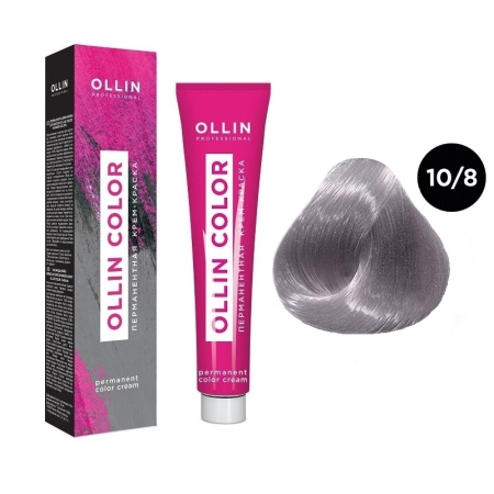 Перманентная крем-краска для волос Ollin Color 10/8 светлый блондин жемчужный, 100 мл