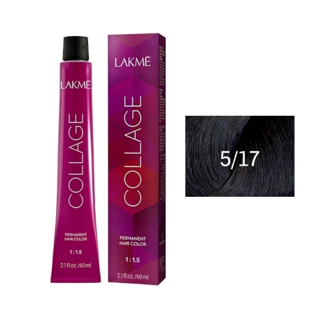 Крем-краска Lakme Collage 5/17 светлый шатен пепельно-синий, 60 мл