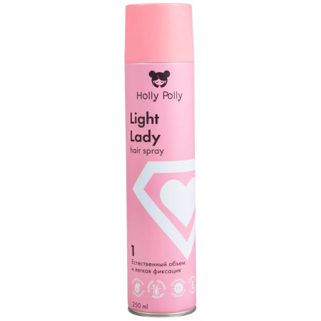 Лак для волос Holly Polly Light Lady естественный объём и легкая фиксация, 150 мл