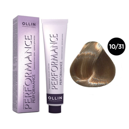 Перманентная крем-краска Ollin Performance 10/31 светлый блондин золотисто-пеп., 60 мл