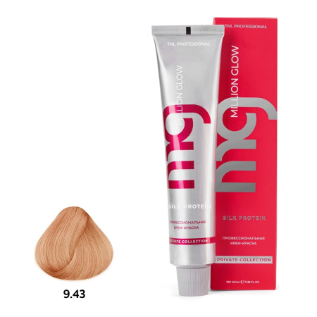 Крем-краска TNL Million Glow Private 9.43 очень светлый медный золотистый, 100 мл