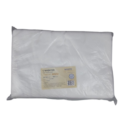 Салфетка 20*30 пачка White line Сетка Комфорт белый №100, 50 г/кв.м