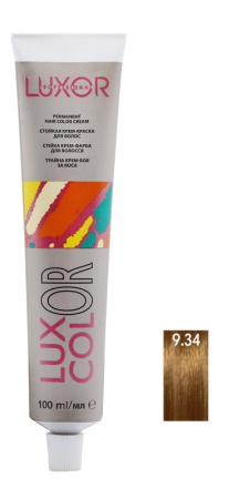Стойкая крем-краска "Luxcolor" 9.34 Очень светлый блондин золотой медный, 100 мл