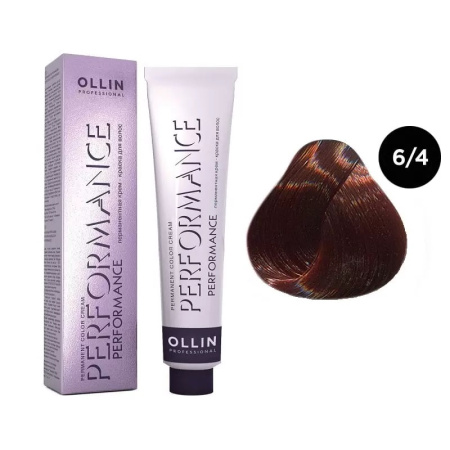 Перманентная крем-краска Ollin Performance 6/4 темно-русый медный, 60 мл