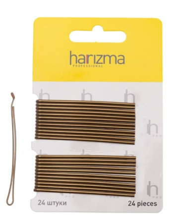 Невидимки 70 мм прямые коричневые,  24 шт