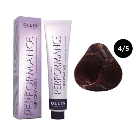 Перманентная крем-краска Ollin Performance 4/5 шатен махагоновый, 60 мл