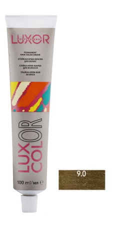 Стойкая крем-краска "Luxcolor" 9.0 Очень светлый блондин натуральный, 100 мл