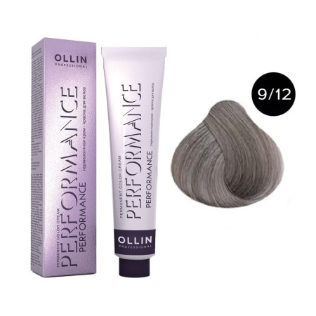 Перманентная крем-краска Ollin Performance 9/12 блондин пепельно-фиолетовый, 60 мл