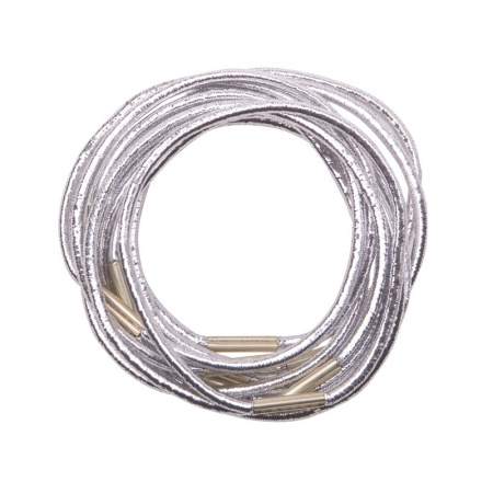 Резинки для волос "Midi" Dewal, серебристые, 10 шт