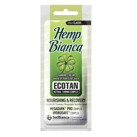 Крем для загара SolBianca Classic Hemp Bianca с маслом семян конопли и экстрактом алоэ, 15 мл