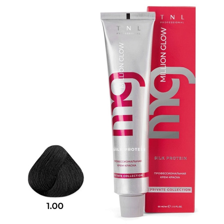 Крем-краска TNL Million Glow Private 1.00 черный интенсивный, 60 мл