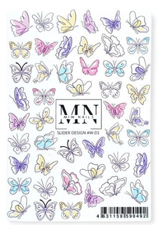 Слайдер-дизайн для ногтей Miw Nails W-03