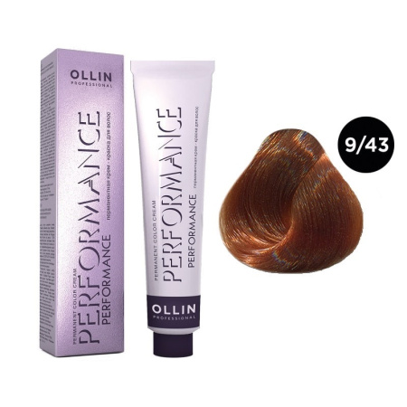 Перманентная крем-краска Ollin Performance 9/43 блондин медно-золотистый, 60 мл 