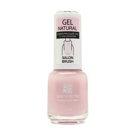 Brigitte Bottier Укрепляющий лак с гексаналем GEL NATURAL тон 02 пастельно-розовый, 12 мл