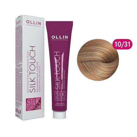 Безаммиачный стойкий краситель Ollin Silk Touch 10/31 св. блондин зол.-пепельный, 60 мл