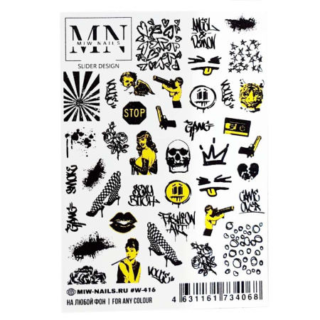 Слайдер-дизайн для ногтей Miw Nails W-416 mini