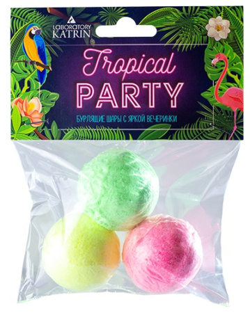 Бурлящие шары для ванн "Tropical Party", 3*40 г