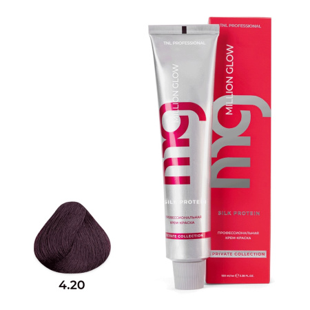 Крем-краска TNL Million Glow Private 4.20 коричневый фиолетовый, 100 мл