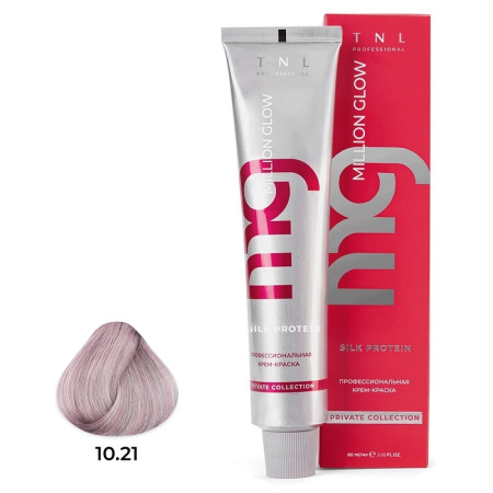 Крем-краска TNL Million Glow Private 10.21 платиновый блонд перламутровый пепельный, 60 мл