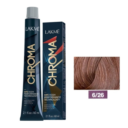 Крем-краска Lakme Chroma 6/26 темный блондин фиолетово-коричневый, 60 мл