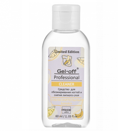 Gel-off CLEANER Средство для обезжиривания ногтей и снятия липкого слоя, банан, 60 мл