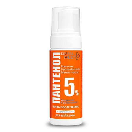 Пенка после загара Krassa Med Panthenol 5% для всей семьи охлаждающая, 150 мл