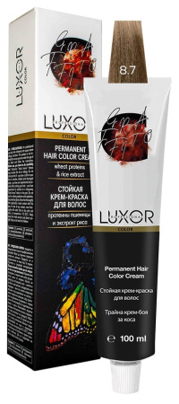 Перманентная крем-краска Luxor Professional Color 8.7 Светлый блондин шоколадный, 100 мл