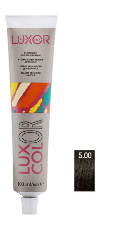 LUXOR LuxColor Стойкая крем-краска 5.00 св. коричневый натуральный интенсивный, 100 мл
