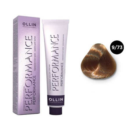 Перманентная крем-краска Ollin Performance 9/73 блондин коричнево-золотистый, 60 мл