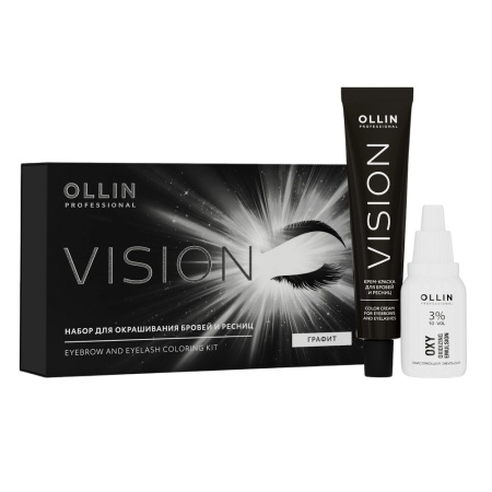 Ollin Vision Набор для окрашивания бровей и ресниц, графит