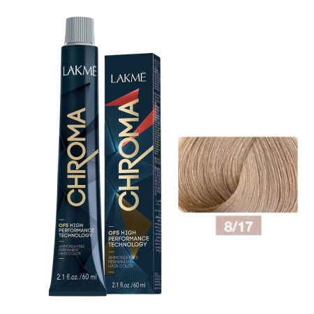 Крем-краска Lakme Chroma 8/17 блондин пепельный, 60 мл