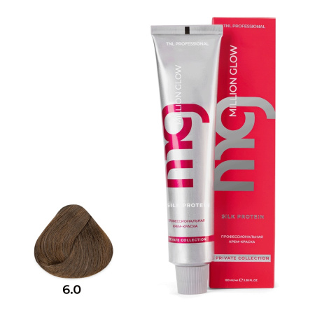Крем-краска TNL Million Glow Private 6.0 темный блонд, 100 мл