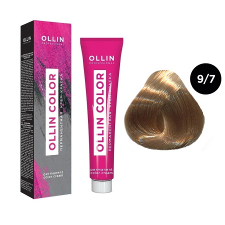 Перманентная крем-краска для волос Ollin Color 9/7 блондин коричневый, 100 мл