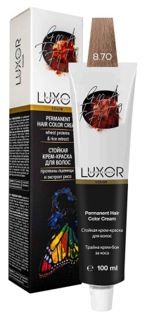 Перманентная крем-краска Luxor Professional Color 8.70 Светлый блондин интенc. шоколадный, 100 мл