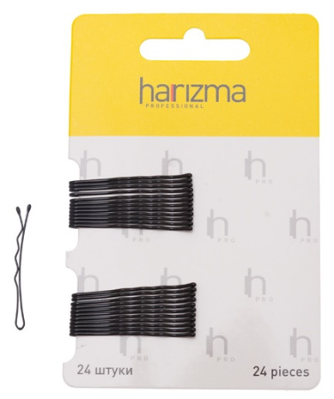Невидимки 40 мм волна черные, 24 шт