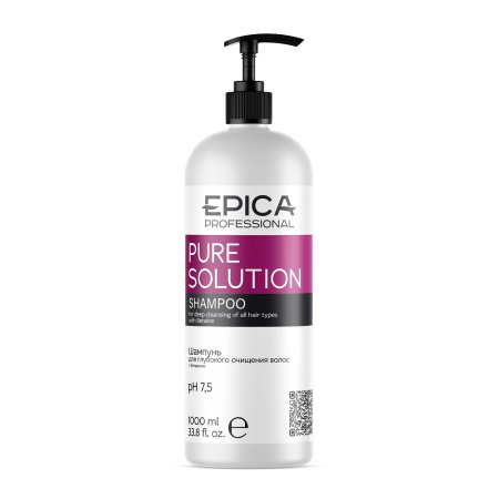 Шампунь для глубокого очищения Epica Pure solution с натуральным бетаином, 1000 мл