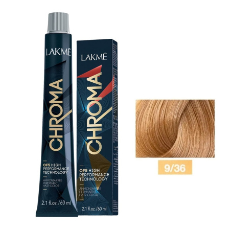 Крем-краска Lakme Chroma 9/36 светлый блондин золотисто-коричневый, 60 мл