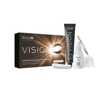 Набор для окрашивания бровей и ресниц Ollin Vision светло-коричневый, 2х20 мл